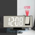Digital Alarm Clock with 180° Rotating Projector - LED Large Mirror Display, High Quality. 