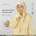 Adult Long Waist Windbreaker Raincoat for Women Full Body Rainstorm Proof Electric Bike Riding Waterproof Coat.