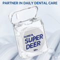 Super Deer Flat Dental Floss Mint PTFE Floss Gentle on Gums Expands & Stretches Plaque Remover for Teeth 55 yd. 