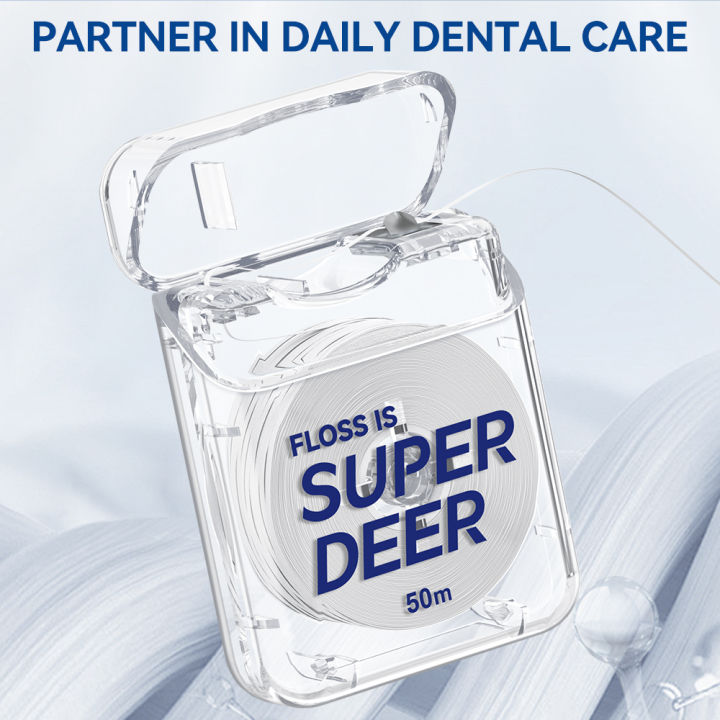 Super%20Deer%20Flat%20Dental%20Floss%20Mint%20PTFE%20Floss%20Gentle%20on%20Gums%20Expands%20&%20Stretches%20Plaque%20Remover%20for%20Teeth%2055%20yd%20-%20Image%204