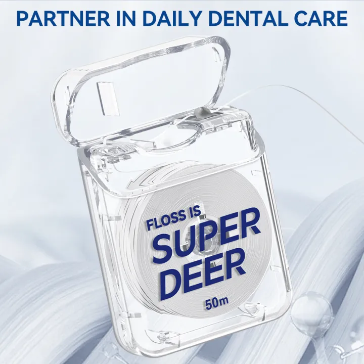 Super%20Deer%20Flat%20Dental%20Floss%20Mint%20PTFE%20Floss%20Gentle%20on%20Gums%20Expands%20&%20Stretches%20Plaque%20Remover%20for%20Teeth%2055%20yd%20-%20Image%204