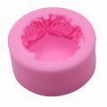 3D Round Rose Flowers Soap Mold Cylindrical Silicone Mold Candle Molds Craft Decoration. 