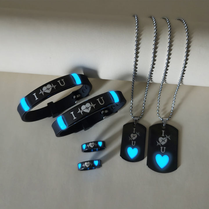 6%20pieces/set%20luminous%20love%20Heart%20Beating%20pattern%20Couple%20necklace%20Bracelet%20Ring%20Cute%20wind%20ladies%20fashion%20love%20promise%20for%20your%20he%20-%20Image%202