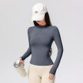 Women's Long Sleeve Yoga Training T-Shirt Horse Riding Sports Fitness Active Wear Top Comfortable Breathable Workout Shirt.