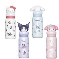 Sanrio 400ml Stainless Steel Cartoon Straw Cups Thermos Cup with Lifting Rope Hello Kitty My Melody Portable Kids Water Bottles.