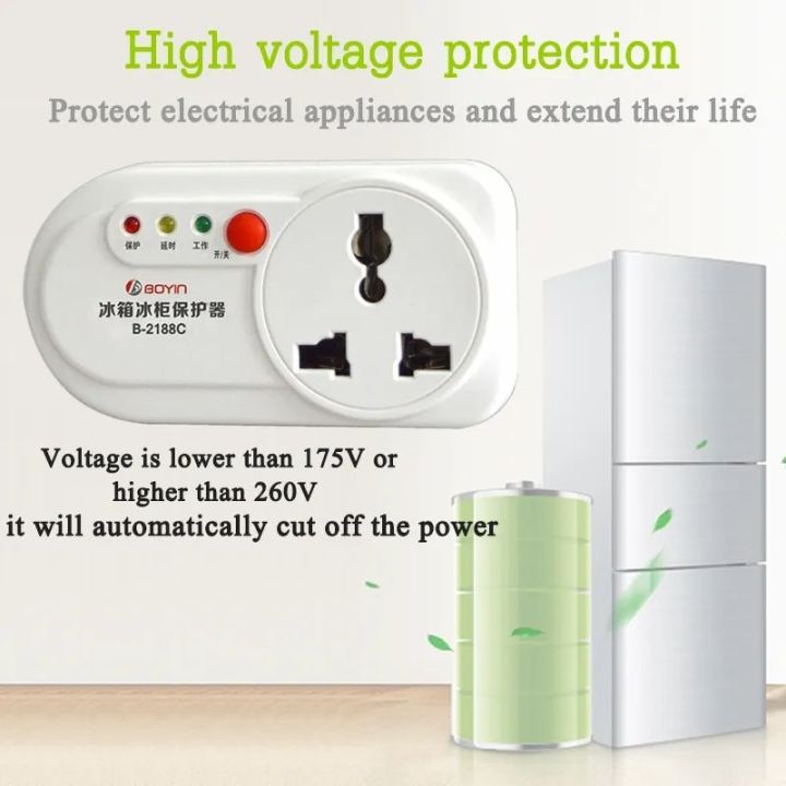 Refrigerator Transformer Protector Delayed Power-on Voltage Protection Power Socket For Home