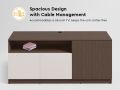 BM-MART Modren TV stand Wood brown/white Sienna Media Unit. 