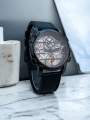 OBLVLO Luxury Retro Casual Men Skeleton Automatic Watches Mechanical Calfskin Strap Mineral Crystal Glass Waterproof Dial 45 VM. 