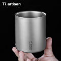 Tiartisan 380ml Titanium Handless Coffee Mug Double-walled Anti-scald Water Tea Cup For Outdoor camping picnics. 