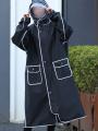 Long raincoat full body rainstorm proof electric bicycle single female male fashion student battery bike  poncho. 