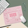 1pc Pink Game Over Design  Mouse Pad, Non-Slip Base, Comfort Woven Fabric Surface, Desk Mat. 
