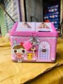 Metal House Shape Piggy Bank Coin Safe Storage Box with Lock. 
