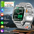 Robust Smartwatch 1400 mAh Battery Fitness Tracking IP68 Waterproof Tactical Sports Flashlight Men BT Call Smart Watch.