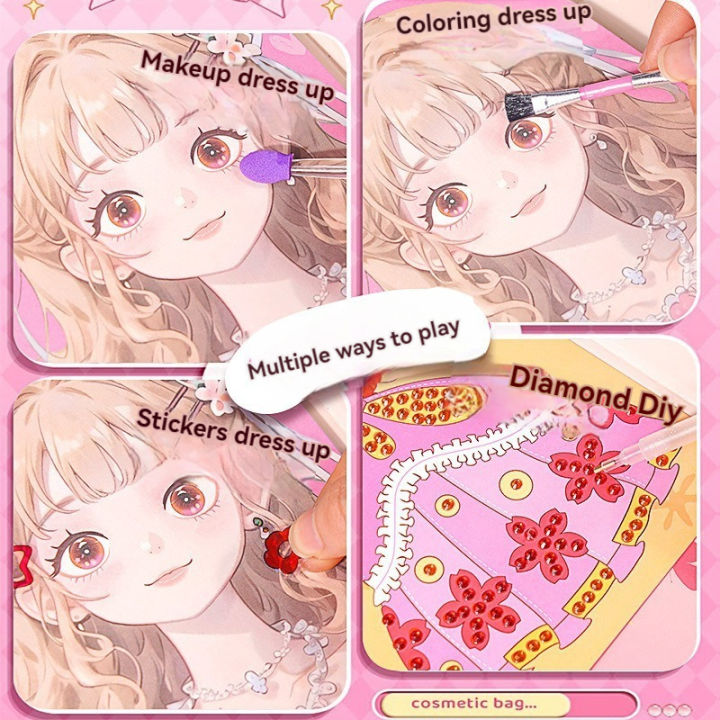 DIY%20Paper%20Art%20Craft%20Kits-3%20in%201%20Princess%20Makeup%20Kit%20with%20Diamond%20Painting%20Kits%20and%20Princess%20Dress%20Up%20Sticker%20Book%20%20for%20Girl%20-%20Image%202