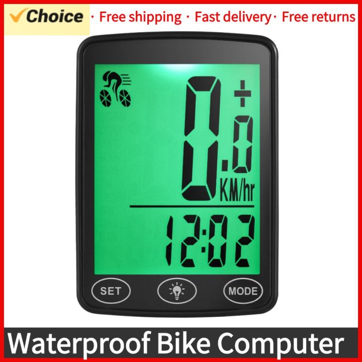 Waterproof Bike Computer with LED Backlight Bicycle Speedometer ...