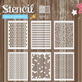 6 Pcs A4 Geometric Pattern Stencil Set - Reusable Templates for DIY Crafts on Walls, Fabric, Canvas, Furniture, and Home Decor. 