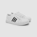 Women White Sneakers Court Point Running Shoes Lace-Up, Vinyl Synthetic Leather, Comfortable, Casual, Free Size, Stylish for College and Outdoor Activities. 