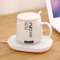 1 PCS Electric Heated Coffee Mug Heating Coaster for Home Office Milk Tea Water Heating Mat Smart Thermostatic Warmer Pad. 