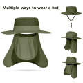 New Sun Protection Fishing Hat Summer Breathable Mesh Camping Hiking Caps Anti-UV Sun Hat Mountaineering Caps Men's Panama Hat.