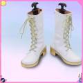 Hot Aesthetic White Leather Cosplay Boots - Halloween Comic-con Carnival Role Play Shoes.