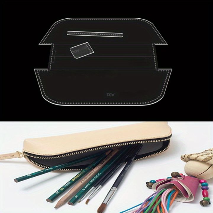 3Pcs/set%20Acrylic%20Pen%20Pocket%20Leather%20Template%20Set%20%20DIY%20Home%20Handwork%20Leathercraft%20%20Sewing%20Pattern%20Tools%20Pencil%20Box%20Pencil%20Case%20-%20Image%202