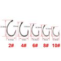 Hirisi 15pcs PTFE Coated High Carbon Stainless Steel Barbed Fish Hook With Eye X503 Fishing Accessories. 