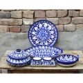13 piece Set|Handmade and Handpainted |Blue Pottery |Dinner set|Serving Set|Serveware|Crockery|Ceramics. 