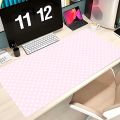 Pink White Polka Dot Large Gaming Mouse Pad XXL Extended Desk Mat Cute Spot Decor for Office Home.