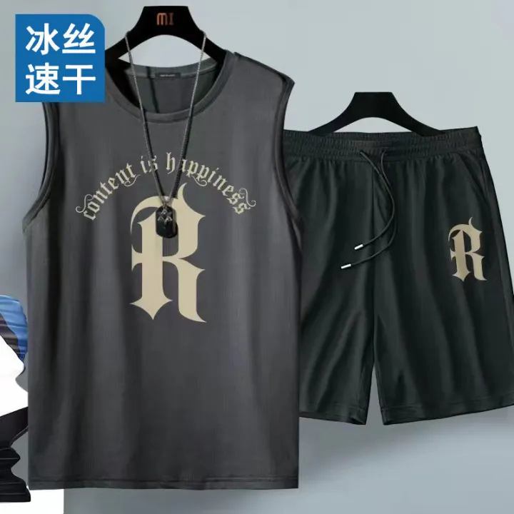 Men's%20Quick%20Drying%20Pants%20Summer%20Basketball%20Shorts%20Gym%20Short%20Sleeve%20T-Shirt%20Shorts%20Set%20Tracksuits%20Men%20Casual%20Men%20Clothing%20Joggers%20-%20Image%202