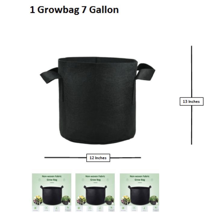 7 Gallon Grow Bags 13x12 inches Heavy Duty for Plant/Vegetable/Herb/Fruit Breathable Fabric Grow Planter Pot Bags with Handles | Plant Parlour