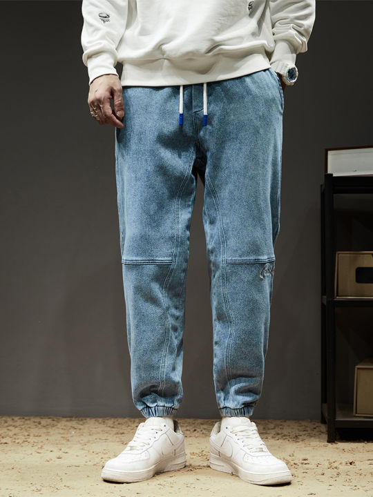 Spring%20Summer%20Men's%20Cargo%20Jeans%20Slight%20Stretch%20Cotton%20Denim%20Jogger%20Pants%20Black%20Blue%20Streetwear%20Baggy%20Jeans%20-%20Image%202