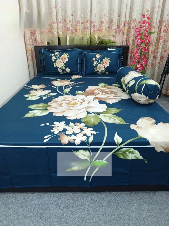Stylish%20and%20Elegant%20Digital%20Home%20Tex%20Cotton%208.5/7.5%20Feet%20Double%20Size%20Bedsheet%20with%20Two%20Pillow%20Covers%20-%20A%20Bed%20Sheet%20that%20Embodies%20Elegance%20-%20Image%202