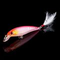 10pcs Larser Minnow Fishing Lures Set Catch Bass Faster with Feather Hook Artificial Bait Crankbait 9cm/7g.
