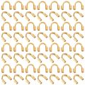 60pcs 18K Gold Wire Guardian Golden U-Shape Cable Protector 304 Stainless Steel Wire Guard Loop Thread Protector for Earring kit. 