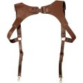 Men Leather Suspenders Body Chest Suspenders Adjustable Buckle Shoulder Armors Straps Punk Black Belt Club Party Rave Costumes.