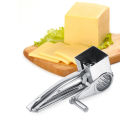 Multifunctional Kitchen Craft Rotary Stainless Steel Cheese Grater 1 Drums Slice Shred Tool. 