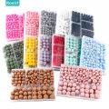 Kovict 110Pcs/Set Silicone Beads Round Lentil Hexagon Loose Bead For Jewelry Making DIY Necklace Bracelet Keychain Accessories. 