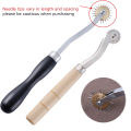 Leather Sewing Stitch Roulette Marker Tracing Wheel Sewing Tool Sets Practical Wood Handle Wheel Tool for Leathercraft. 