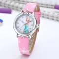 New Princess Elsa Girls Watches Kids Leather Strap Cute Children Cartoon Wristwatches Gifts for Kids Girl Frozen Clock. 