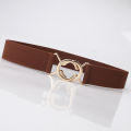 Fashion Metal Buckle Thin Stretchy Waist Belt Striped Elastic Waistband Elegant Women Girdle Accessories Female Belt. 