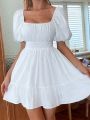 Short sleeve short frock. 