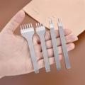 1/2/4/6 Holes Fork Row Hole Punch DIY Leathercraft Tools Hand Piercing Stitching Punching Tool Leather Row Hole Punching Tool.