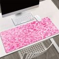 1pc, Pink Leopard Print Glitter, HD Printed Desk Mat, Multifunctional XXL Mouse Pad, Keyboard Gaming Mouse Pad, Office Computer. 