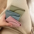 Koko Korean style wallet with magnetic buckle for women ins fashion color block dopamine coin purse card holder short wallet #88013. 