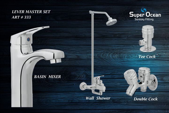Bathroom Set Shower Set Wall Mounted Complete Bathroom Fitting 100% Brass Chrome Super Ocean Sanitary fittings LMS-333