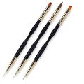 LINMANDA Nail Art Brushes 3Pcs Nail Brush Set with Gel Polish Pens and Liner Brush for Home and Professional Salon Use. 