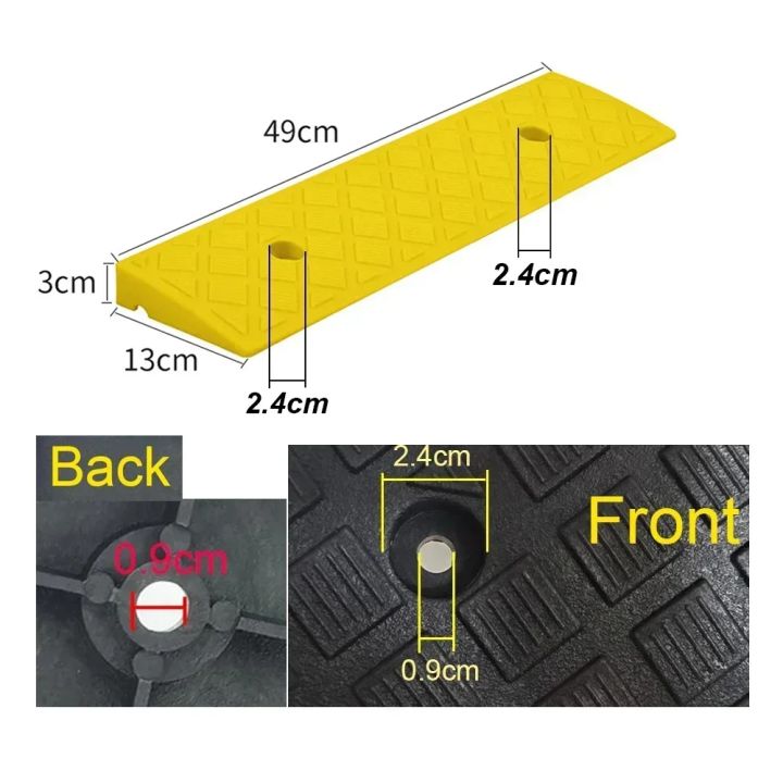 Portable Car Threshold Ramp Plastic Curb Ramp With Textured Surface ...