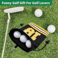 Happy Gilmore 18 Durable Golf Valuables Pouch PU Leather Golf Pouch with DrawstringClosure Golf Ball Handbag Portable BallPouch.