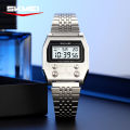  2460 Fashion Brand Men's Electronic Watch Multifunction Luminous Calendar Waterproof Steel Strap Sport Men Digital Watches skmei 2460. 
