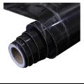 shelf adhesive pvc waterproof black and white marble sheet for kitchen_ Anti oil and heat resistant wallpaper 60*200. 